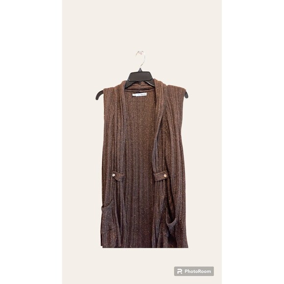 Maurice's | Women's Brown Open Front Sleeveless Sweater Vest Size 0 - Picture 1 of 8